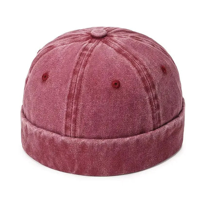 Women Men Solid Cotton Cap Hat Washed Denim Beanie Spring Autumn Retro Adjustable Docker Sailor