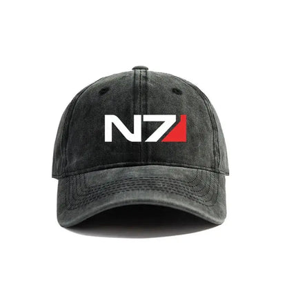 Mass Effect N7 Baseball Caps Distressed Hats Cap Men Women Retro Outdoor Summer Adjustable