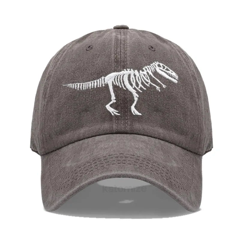 Cotton Baseball Cap Men Women Unisex Embroidery Dinosaur Tyrannosaurus Rex Dad Hat Protection