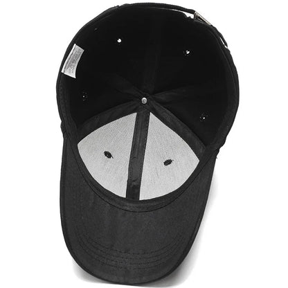 Classic Unisex Plain Baseball Cap Adjustable Metal Buckle Closure