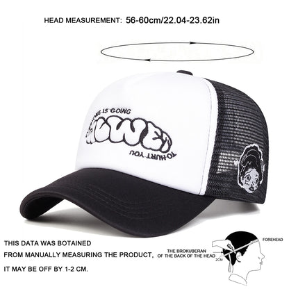 Unisex Everyone Is Going Embroidery Baseball Net Caps Spring Summer Outdoor Adjustable Casual Hats