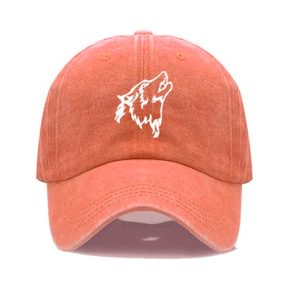 Women S Baseball Cap Men Washed Cotton Wolf Howl Embroidery Dad Hat Sport Golf Caps Man Sun Hats