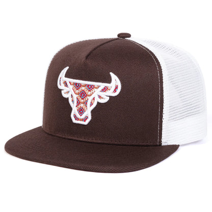 Unisex Ox Head Embroidery Hip-Hop Net Hats Spring Summer Outdoor Adjustable Casual Baseball Caps