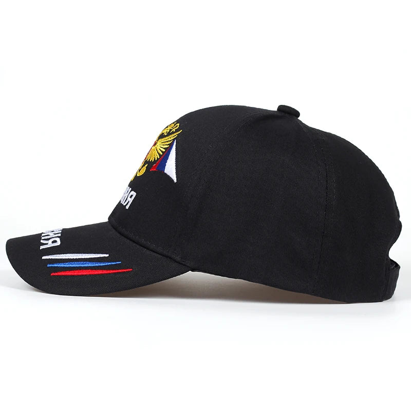 Russian Baseball Cap Cotton Snapback Caps Gold Double-Headed Eagle Embroidery Adjustable Hip Hop Hat