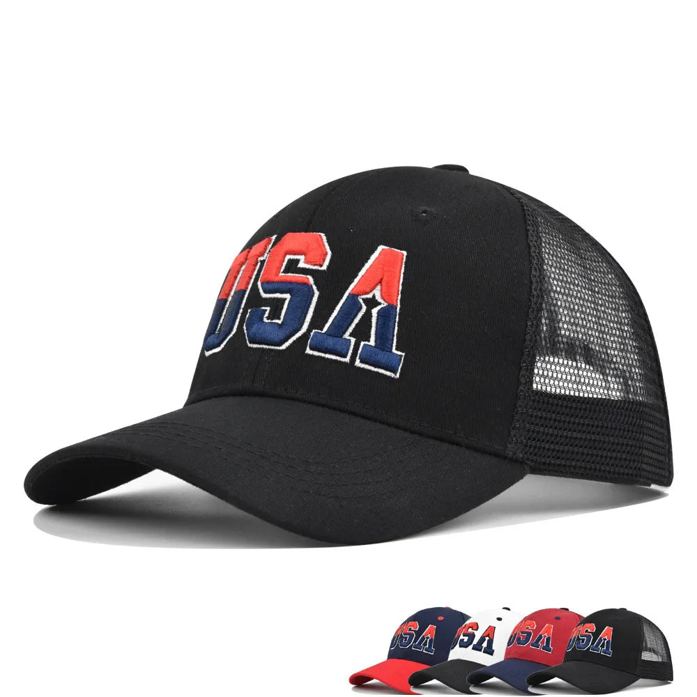 Summer Trendy American Mesh Baseball Cap Men Women Adjustable Retro Hip Hop Streetwear Sun