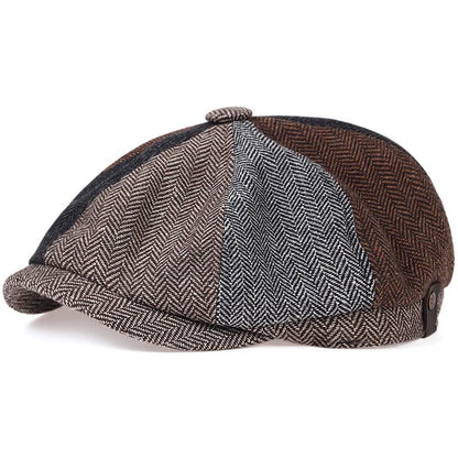 Male Ivy Hat Big Head Man Autumn Winter Newsboy Cap Top Grade Beret Caps
