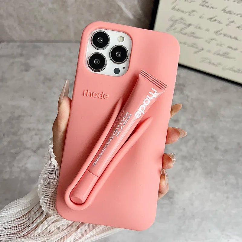 Rhode Lemontini Lip Case for iPhone – Silicone Phone Case with Lip Glaze Holder