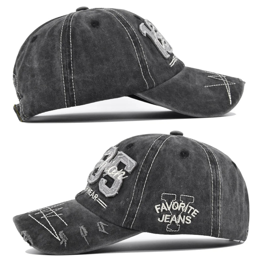 1985 Embroidery Baseball Cap Spring Summer Men Women Hole Patch Letters Retro Adjustable Hat Trucker