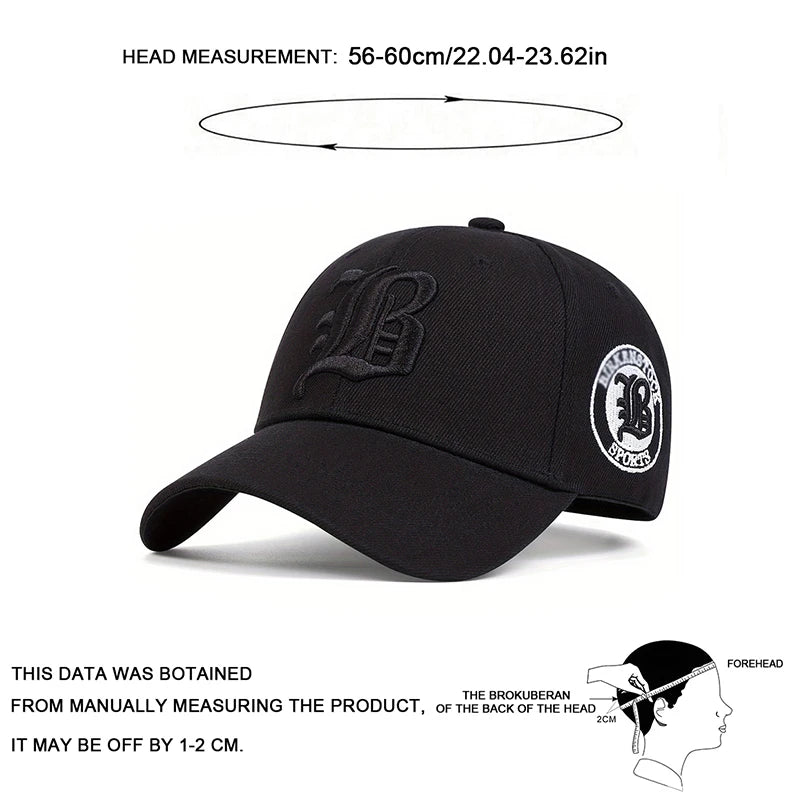 Unisex Gothic Letter Flb Embroidery Baseball Caps Spring Autumn Outdoor Adjustable Casual Hats