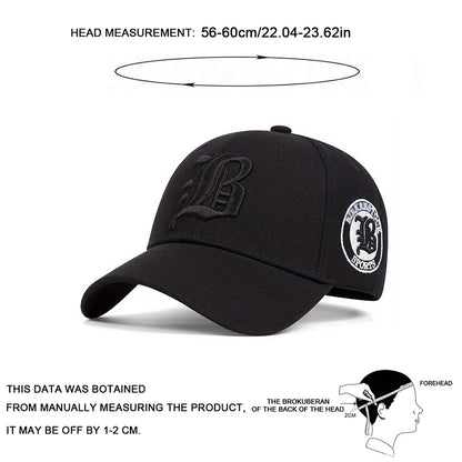 Unisex Gothic Letter Flb Embroidery Baseball Caps Spring Autumn Outdoor Adjustable Casual Hats