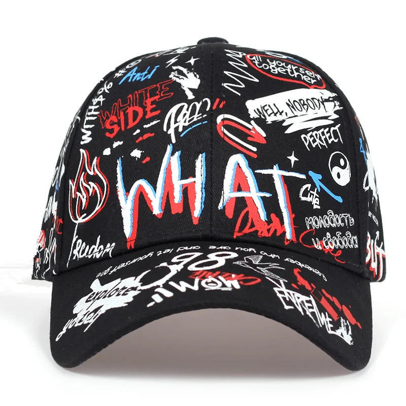 Graffiti Printing Baseball Cap Outdoor Cotton Shade Hat Men Women Summer Caps Adjustable Leisure