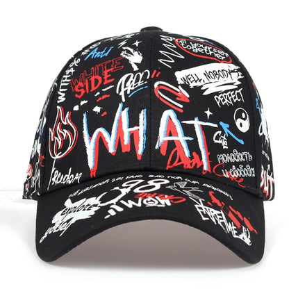 Graffiti Printing Baseball Cap Outdoor Cotton Shade Hat Men Women Summer Caps Adjustable Leisure