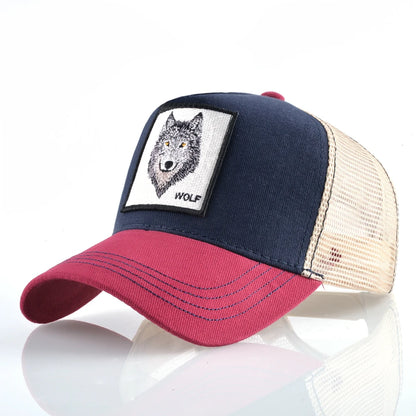Four Seasons Trucker Cap Men Women Snapback Hip Hop Baseball Cap With Embroidery Wolf Patch Adjustable Visor Hat