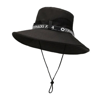 New Hot Selling Spring Summer Bucket Hat Men's Solid Color Big Brim Sun Hat Women's Folding Fishing Mountaineering Outdoor Hat