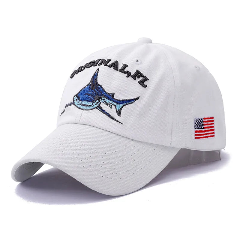 Wash Cotton America Flag Shark Men S Baseball Cap Women Snapback Hats Bone Hip Hop Dad Hat Gorras