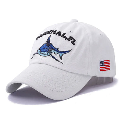 Wash Cotton America Flag Shark Men S Baseball Cap Women Snapback Hats Bone Hip Hop Dad Hat Gorras