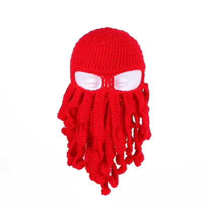 Handmade Tentacle Octopus Cotton Hat Crazy Party Squid Balaclava Winter Warm Skull Bean Men Best