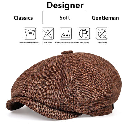 Men Casual Newsboy Hat Spring Autumn Retro Beret Hats Wild Unisex Octagonal Cap Street Caps Gorras