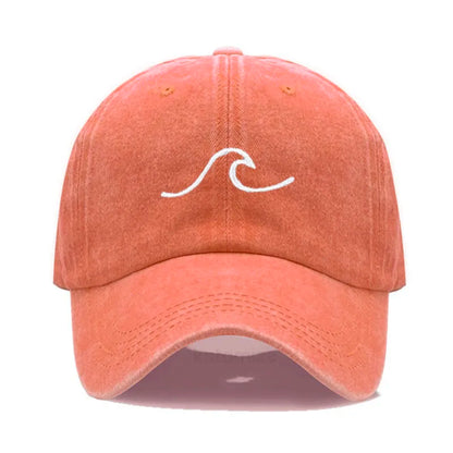 Men S Baseball Cap Women Washed Cotton Waves Embroidery Dad Hat Sport Golf Caps Man Sun Hats