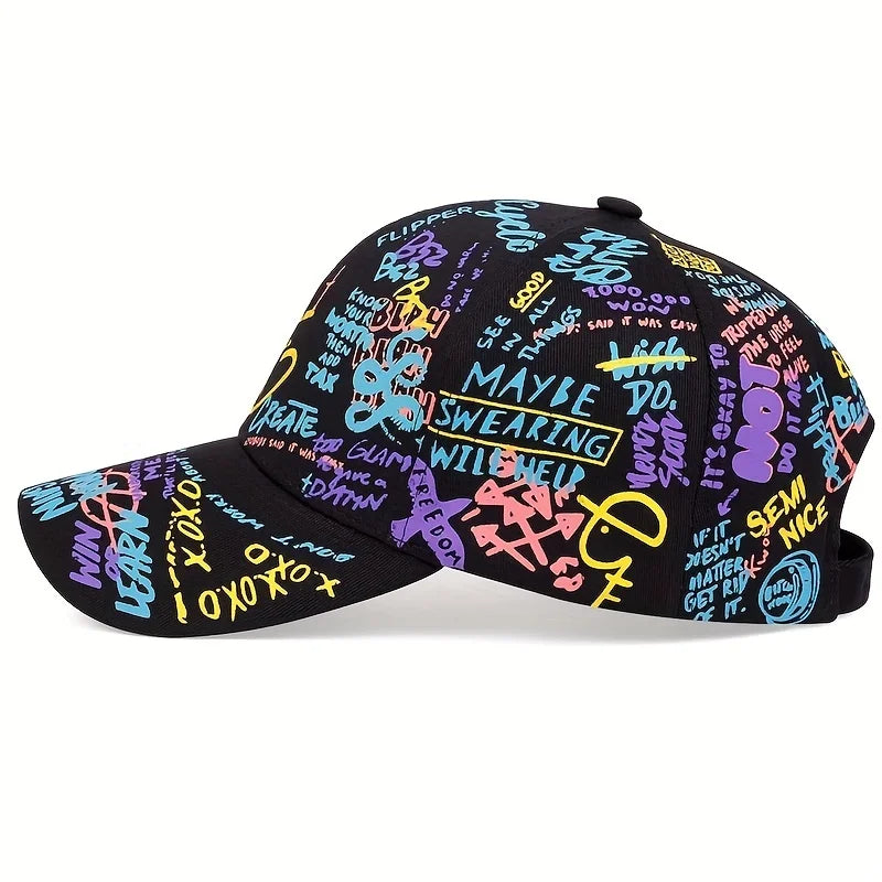 Graffiti Printing Baseball Cap Outdoor Cotton Casquatte Hat Men Women Summer Sun Hats Adjustable Hip