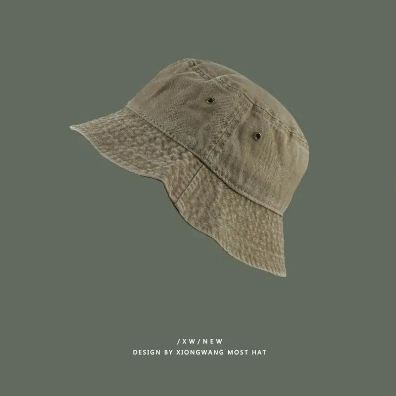 Women Men Washed Denim Solid Vintag Bucket Hats Lady Male Spring Summer Autumn Panama Fisherman Cap