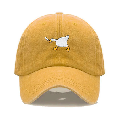 Unisex Dad Hat Embroidered Goose Pattern Fashionable Style Duckbill Cap Men Women