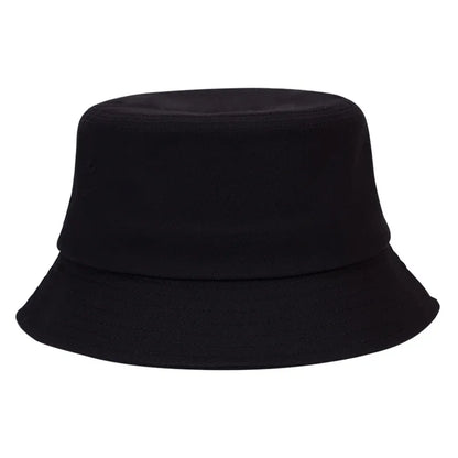 100 Cotton Solid Color Bucket Hat Summer Sun Protection Breathable Round Crown