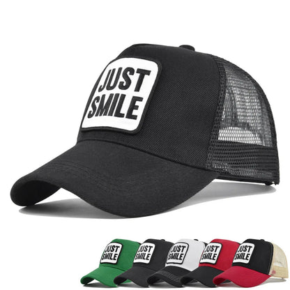 Letters Embroidered Mesh Baseball Cap Men Women Hip Hop Snapback Adjustable Outdoor Sports
