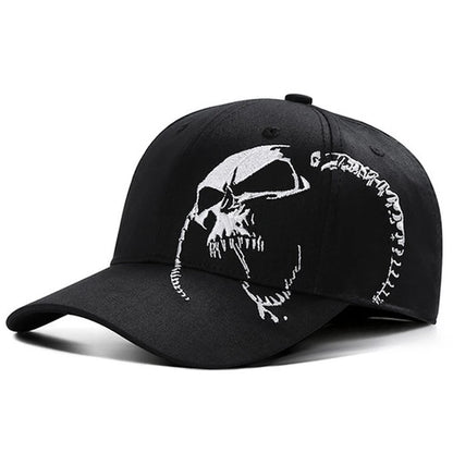 Unisex Side Skull Pattern Embroidery Baseball Caps Spring Autumn Outdoor Adjustable Casual Hats