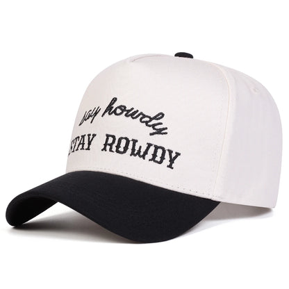 Unisex Stay Rowdy Letter Embroidery Baseball Caps Spring Autumn Outdoor Adjustable Casual Hats Hip