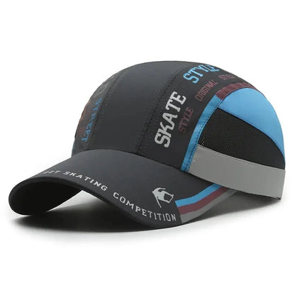 Summer Quick-Drying Hat Men's Print Stitching Baseball Cap, Outdoor Sports Visor, Women's Tennis Hat, Adjustable Sun Hat