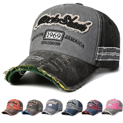 56-60cm Adjustable Retro Old Caps Men Embroidered Letter Baseball 1969 Edged Sports Outdoor Women S