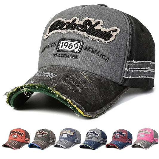 56-60cm Adjustable Retro Old Caps Men Embroidered Letter Baseball 1969 Edged Sports Outdoor Women S