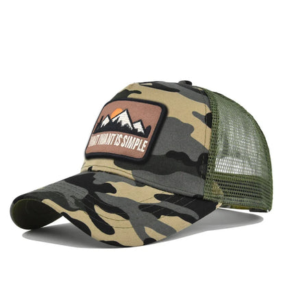 Brand Letter Mesh Breathable Hat Women Men Embroidery Baseball Cap Snapback Sunshade Outdoor Sunhat