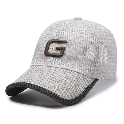 Embroidered Letters G Mesh Baseball Cap Breathable Sunshade Outdoor Casual Visor Hats Women Men