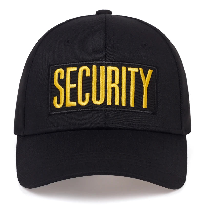 Unisex Security Letter Embroidery Baseball Caps Spring Autumn Outdoor Adjustable Casual Hats