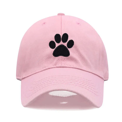 Dog Paw Embroidered Baseball Cap Women Men Adjustable Washed Cotton Dad Hat Unisex Classic Golf Caps
