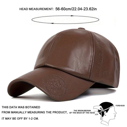 Unisex Vintage Leather Baseball Caps Spring Autumn Outdoor Sunscreen Hat Adjustable Casual Trucker