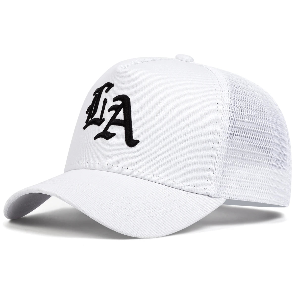 Unisex La Letter Embroidery Baseball Net Caps Hip Hop Cap Spring Summer Outdoor Adjustable Casual