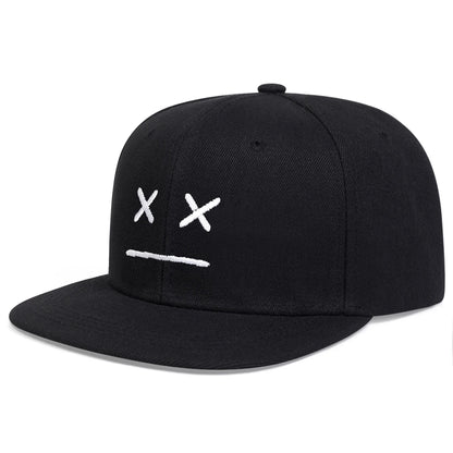 Unisex Personality Ghost Expression Embroidery Hip-Hop Hats Outdoor Adjustable Casual Baseball Caps