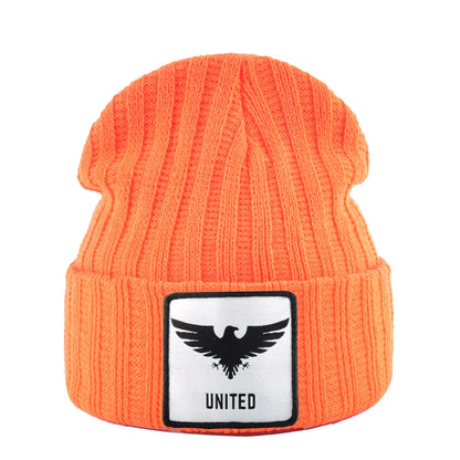 Knitted Skullies Beanie With Animals Patch Men Women Outdoor Casual Sport Hats Autumn Winter Solid Color Hip Hop Beanies