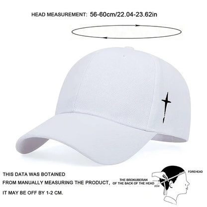 Unisex Simple Cross Embroidery Baseball Caps Spring Autumn Outdoor Adjustable Casual Hats Sunscreen