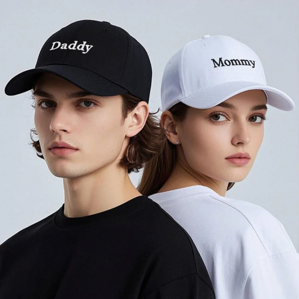 Daddy Mommy Embroidery Baseball Cap Men Women Unisex Soft Washed Cotton Hats Father S Mother Day