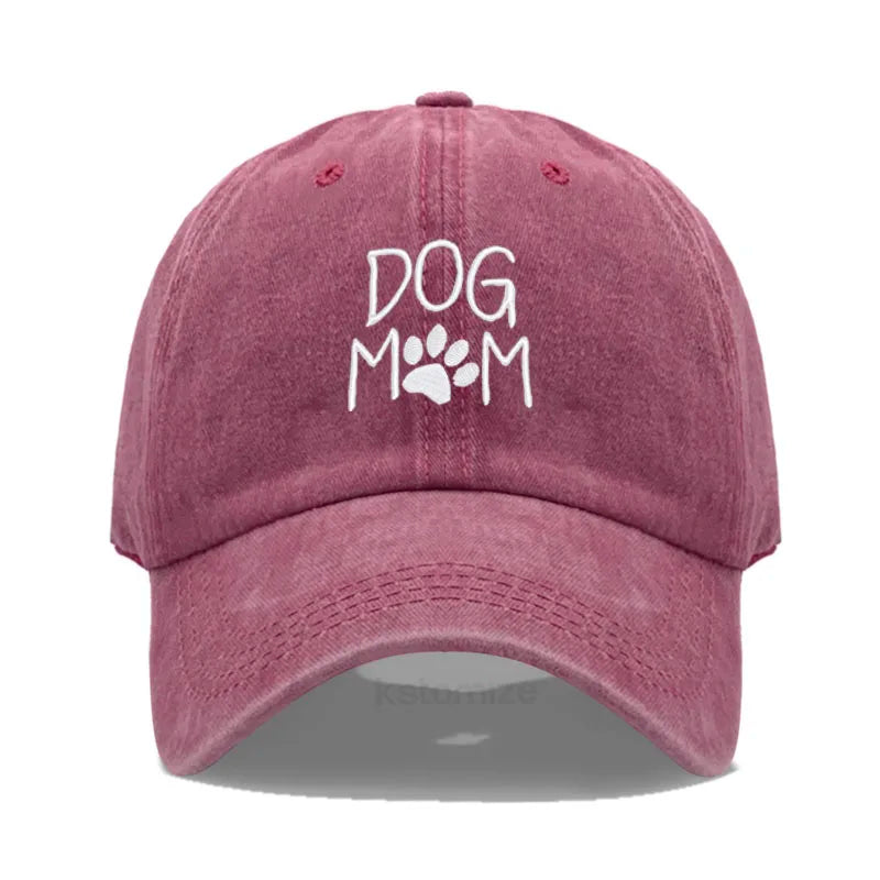Dog Mom Embroidered Baseball Cap Women Men Adjustable Soft Cotton Dad Hat Unisex Classic Golf Caps