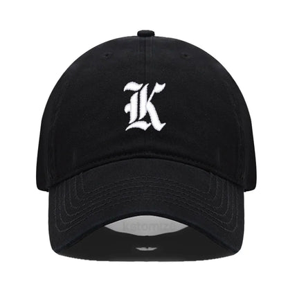 Old English Letter A-Z Embroider Baseball Cap Men Womne Soft Cotton Team Sport Visors Snapback Caps