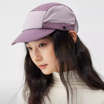 Japanese Color Matching Short Brim Baseball Caps Can Wear Glasses Men Women Summer Lightweight Sun