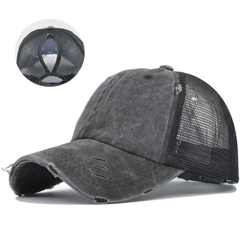 Summer Travel Peaked Cap Men S Solid Mesh Breathable Hip-Hop Hat Sun Visor Adjustable Trucker