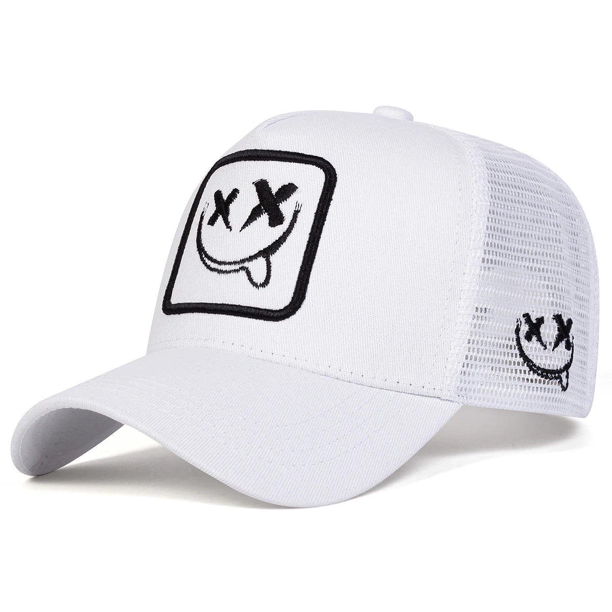 Unisex Xx Smiling Face Embroidery Baseball Net Caps Spring Summer Outdoor Adjustable Casual Hats Hip