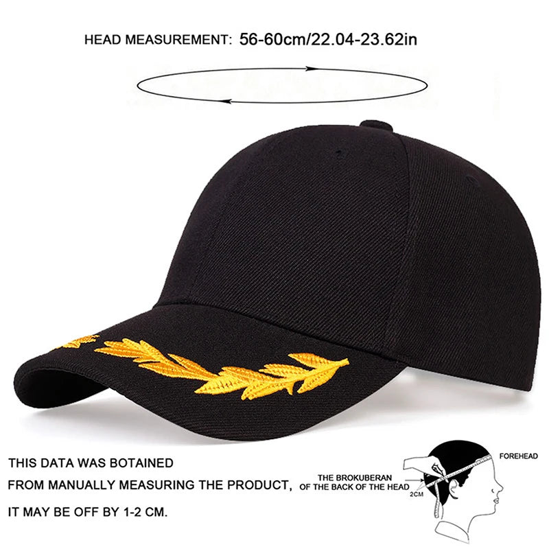 Unisex Wheat Ear Embroidery Baseball Caps Spring Autumn Outdoor Adjustable Casual Hats Hip Hop Hat
