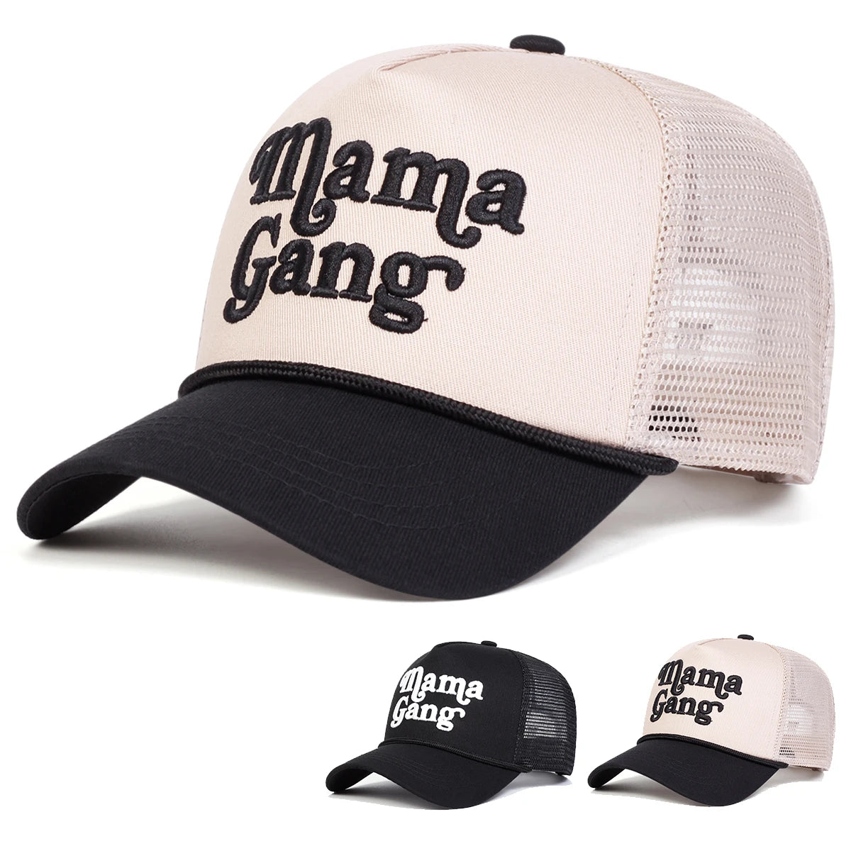 Unisex Mamagang Letter Embroidery Baseball Net Caps Spring Summer Outdoor Adjustable Casual Hats Hip